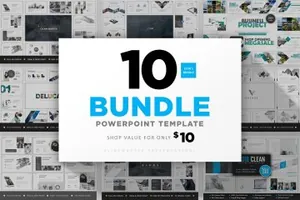 10合1干净极简的PPT幻灯片模板 Clean Bundle Powerpoint