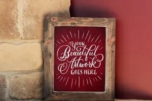 真实木框样机Rustic Hearthside Frame Mockup