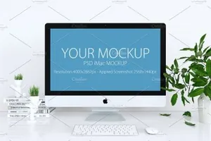 清新的iMac样机 iMac Mockup