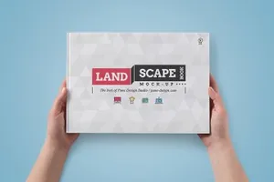 横版风景介绍画册设计展示样机 Landscape Book Mock-Ups