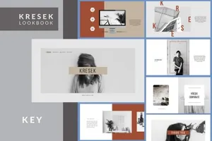 高级灰时尚现代专业主题Kresek Lookbook