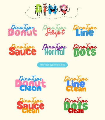 有趣涂鸦可爱童趣甜甜圈字母字符字体家族