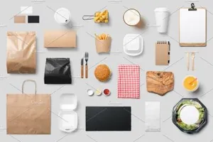 汉堡快餐相关品牌文件样机 Burger Store Mockup Creator
