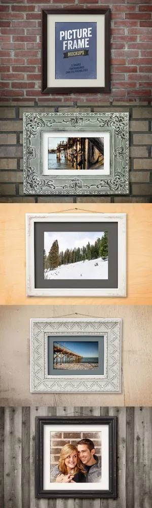 复古的画框展示模型