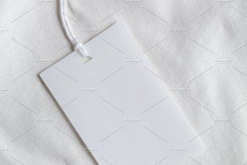 商务服饰吊牌样机模板 Clothes label tag blank white mockup
