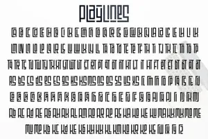 独特现代几何正方形装饰英文字体 Playlines Typeface