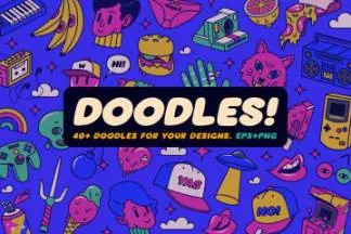 70年代漫画风格圆角涂鸦粗体英文装饰字体 Gumzilla Font Plus Graphic Pack