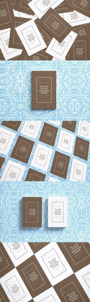 堆在一起的商业名片设计样机 Close-up Business Cards