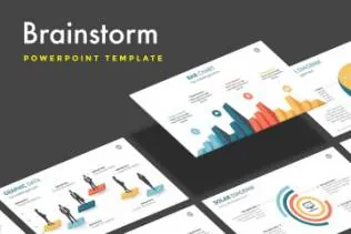 适合各种工作汇报用的PPT幻灯片模板 Brainstorm – Powerpoint