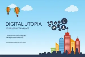 数据信息科技风格PPT幻灯片模板下载 Digital Utopia PowerPoint Template