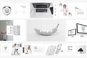 超现代和独特的极简主义PPT模版 Simple - Keynote Template