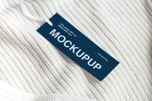 服装吊牌标签样机模板 Clothes label tag blank white mockup