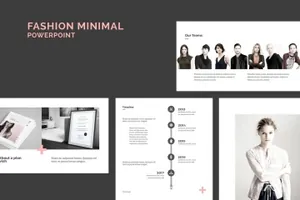 极简主义风格时尚行业适用PPT幻灯片模板 Minimal Fashion PowerPoint