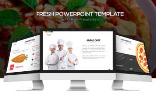 美食餐饮主题PPT幻灯片模板 Fresh Powerpoint