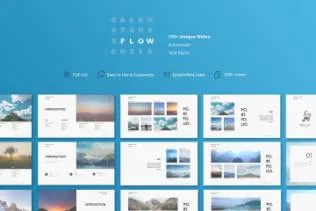 简约设计风格企业宣传介绍PPT幻灯片模板 Flow Powerpoint