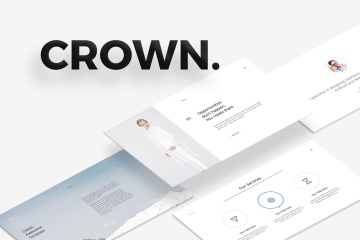简单专业的企业ppt模板设计素材 CROWN Powerpoint