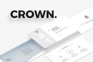 简单专业的企业ppt模板设计素材 CROWN Powerpoint