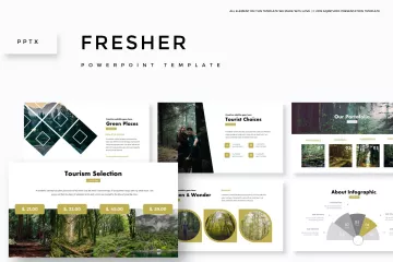 风景项目设计PPT幻灯片设计模板 Fresher – Powerpoint Template