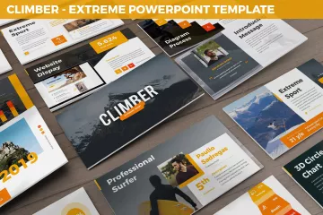 极限运动场地服务企业介绍PPT幻灯模板 Climber – Extreme Powerpoint