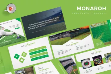 足球场介绍足球主题PPT幻灯片模板 Monaroh – Powerpoint Template