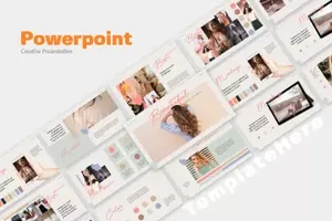 女性时尚行业适用的PPT幻灯片模板 BEAUTIFUL – Powerpoint