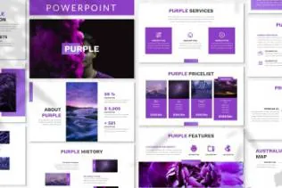 紫色配色风格企业宣讲会公司介绍ppt模板 Purple – Business Powerpoint