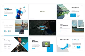 网球俱乐部主题PPT幻灯片设计模板 Tennice Powerpoint Template