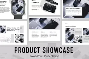产品设计展示产品推广适用的PPT幻灯片模板 Product Showcase