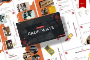 摄影录音工作室适用的PPT幻灯片模板 Radiowate Powerpoint