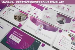 创意设计服务公司业务介绍PPT幻灯片模板 Masaka – Creative