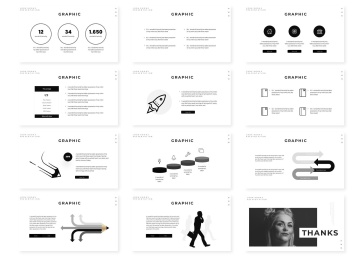 极简主义时尚黑白ppt模板下载