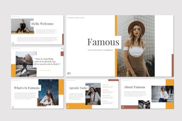 明星介绍的时尚ppt模板下载[PPTX,Key]