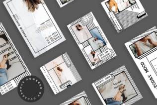 时尚风格微信等社交媒体传播专用手机版ppt模板下载