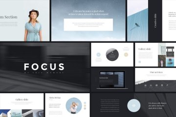时尚ppt模板 Focus Keynote Template   GIFT