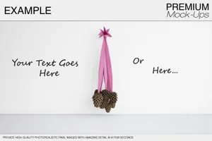 圣诞节墙壁和框架展示模型Christmas_Wall_and_Frames_Mockup_Set