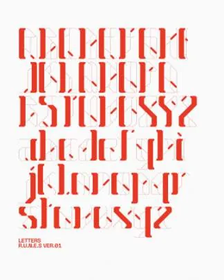 新复古未来主义赛博朋克美学英文装饰字体 R.U.N.E.S. - DISPLAY FONT