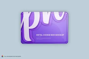 高品质的金属曲奇饼干盒子样机展示模型 metal-cookie-box-mockups