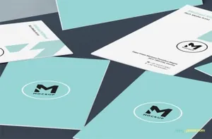 名片展示模型PSD贴图模板Business Cards Mockup