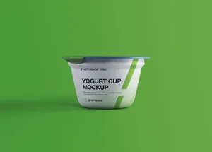 酸奶塑料杯食品包装贴图样机PSD模板素材 Yogurt Plastic Cup Mockup