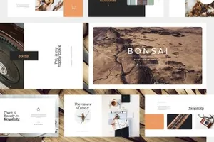 极简家具设计ppt模板 Bonsai Keynote Template