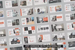 时尚简约高端好用的专业powerpoint幻灯片演示模板