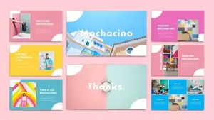 时尚配色活泼的创意ppt模板下载