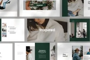 清新时尚高端优雅的powerpoint幻灯片演示模板