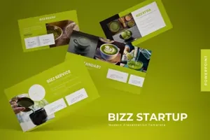 清新时尚绿茶抹茶配色powerpoint幻灯片演示模板