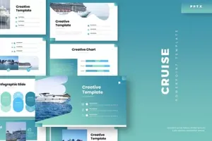 简约时尚高端清新大数据总结报告powerpoint幻灯片演示模板