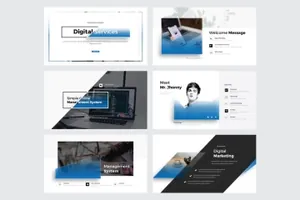 专业的数码服务ppt模板下载