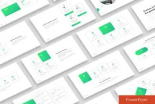 简约时尚清新的突出重点业务powerpoint幻灯片演示模板