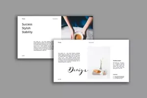 优雅绿植的优雅ppt模板下载