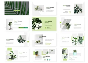 高端绿植极简ppt模板下载