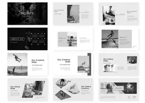 黑白个性ppt模板下载